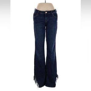 Dear John Distressed Rosie Flare Western Women’s Bootleg Denim 29 Long Dark Wash